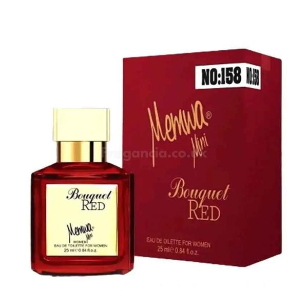 Menwa Minis Bouquet Red perfume bottle and packaging on a white background